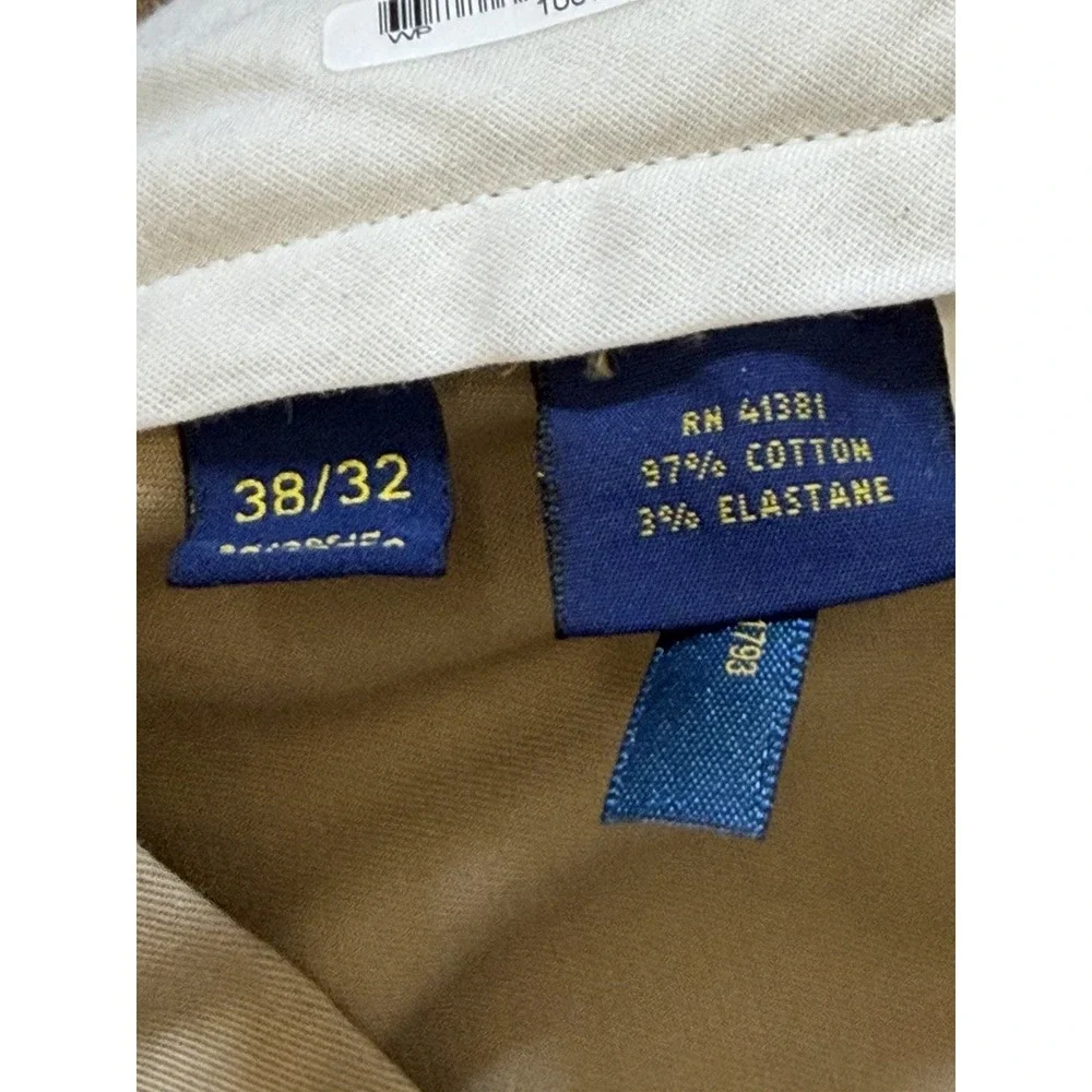 Polo Ralph Lauren Mens 38x32 Stretch Classic Fit Chino Pants Khaki